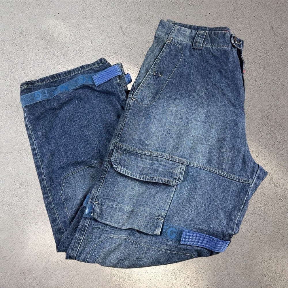 Y2K Marithe Francois Girbaud Shuttle Tape Baggy Jeans 40x33 Vintage Dark Wash